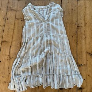 Francesca's Collections Pale Yellow Striped Mini Dress